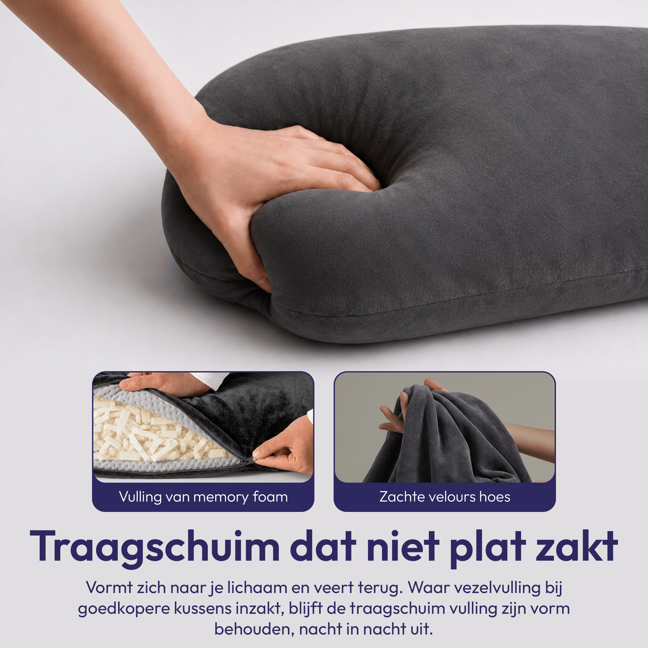 Komfort-Schwangerschaftskissen aus Memory-Schaum XXL inkl. kostenloser Schlafmaske