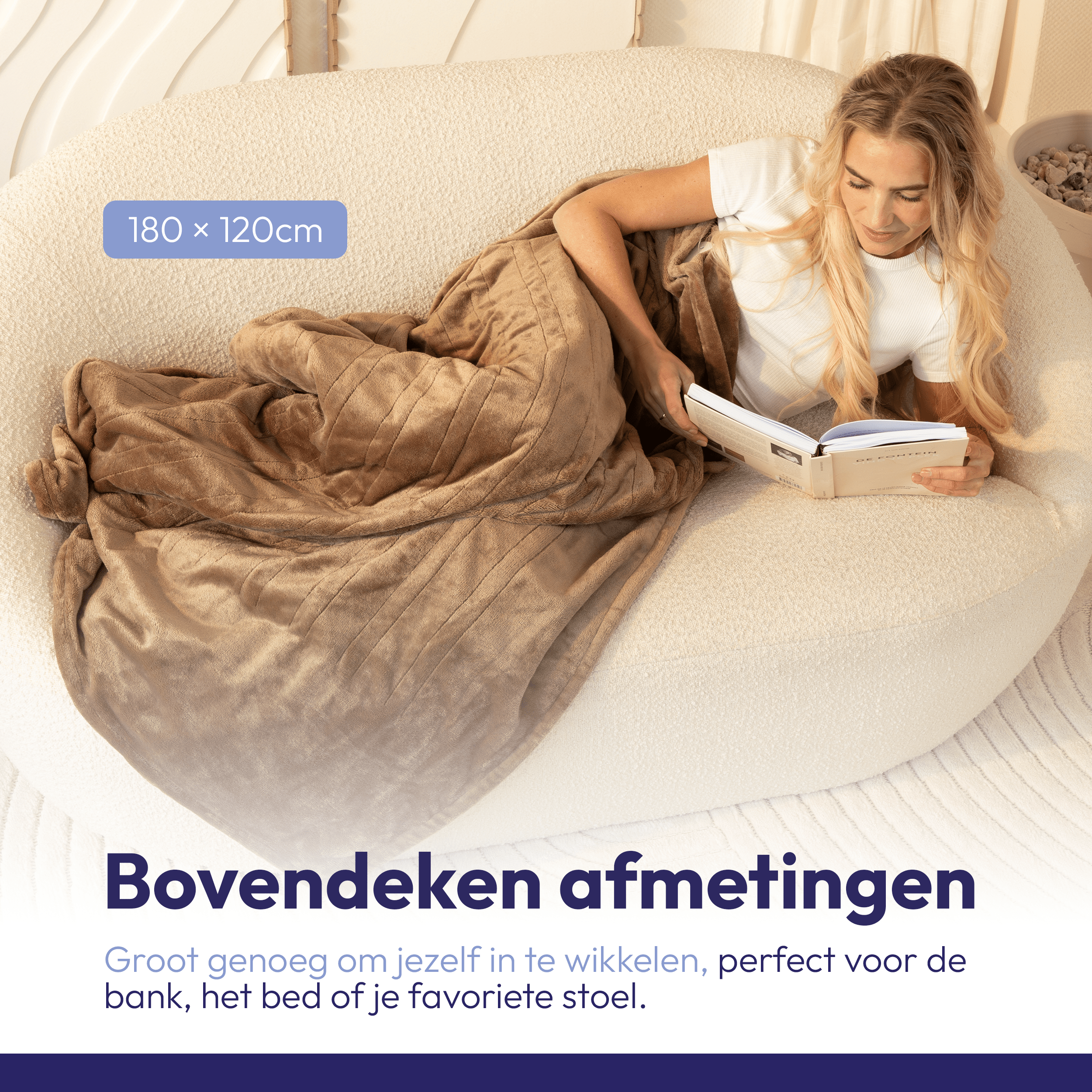 Elektrische bovendeken 180x120 cm - Preheat optie - 9 Warmtestanden