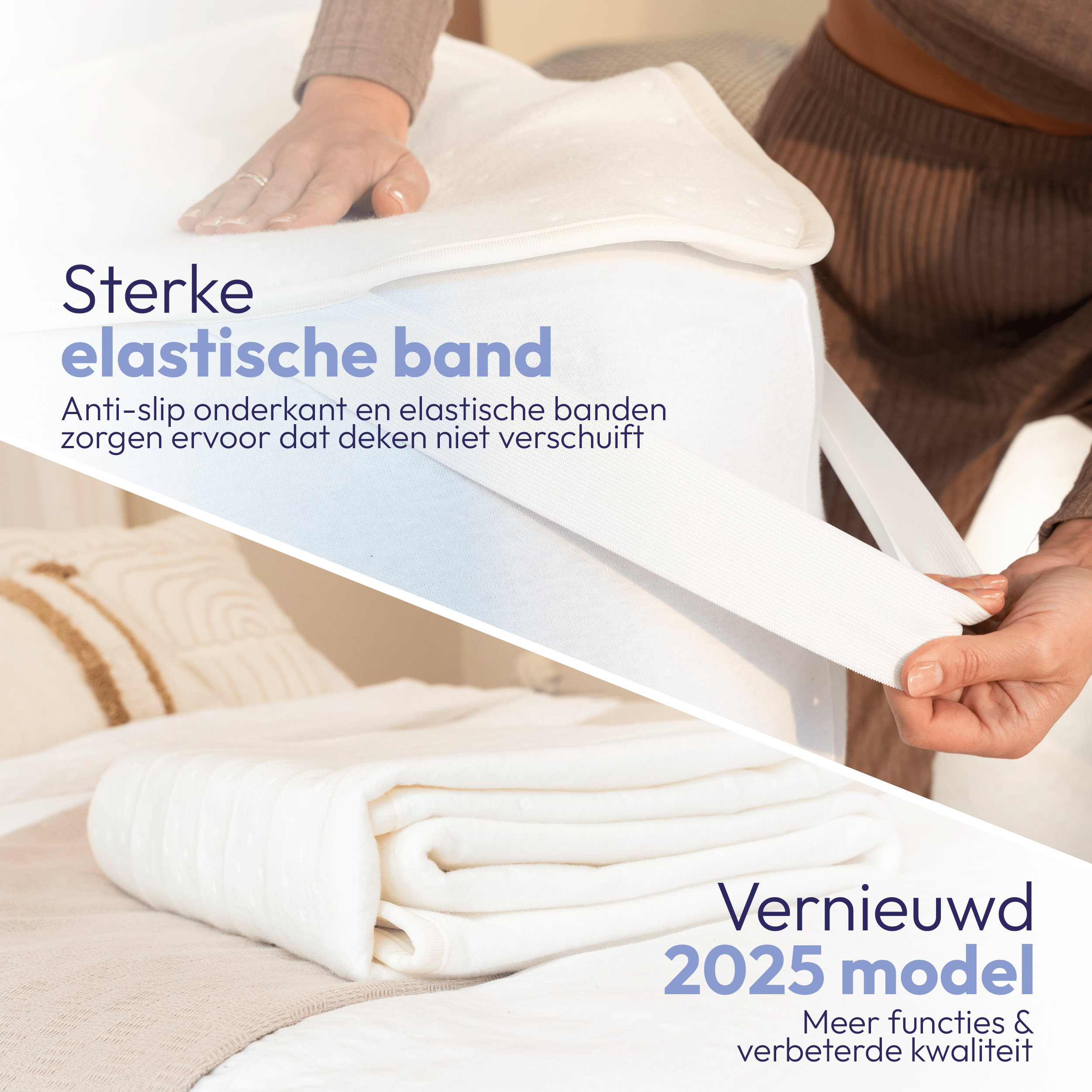 Preheat elektrische onderdeken met elastische banden