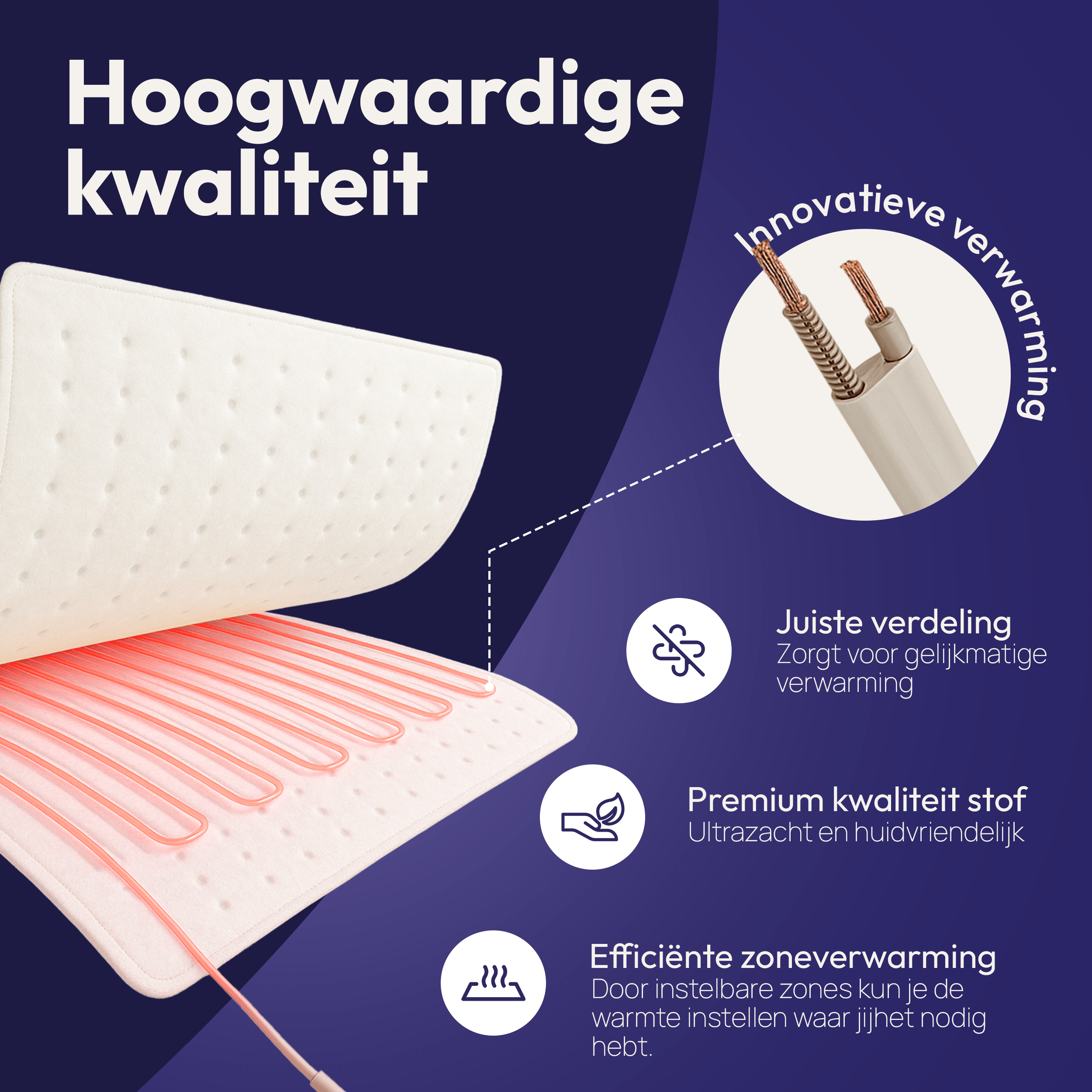 Comfeur electric blanket - Separate foot zone - 190x90 cm