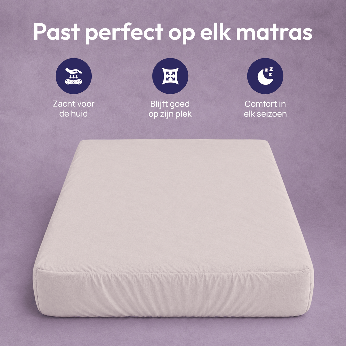 Comfeur hoeslaken 100% katoen licht zand - Past perfect op elk matras en blijft goed op zijn plek