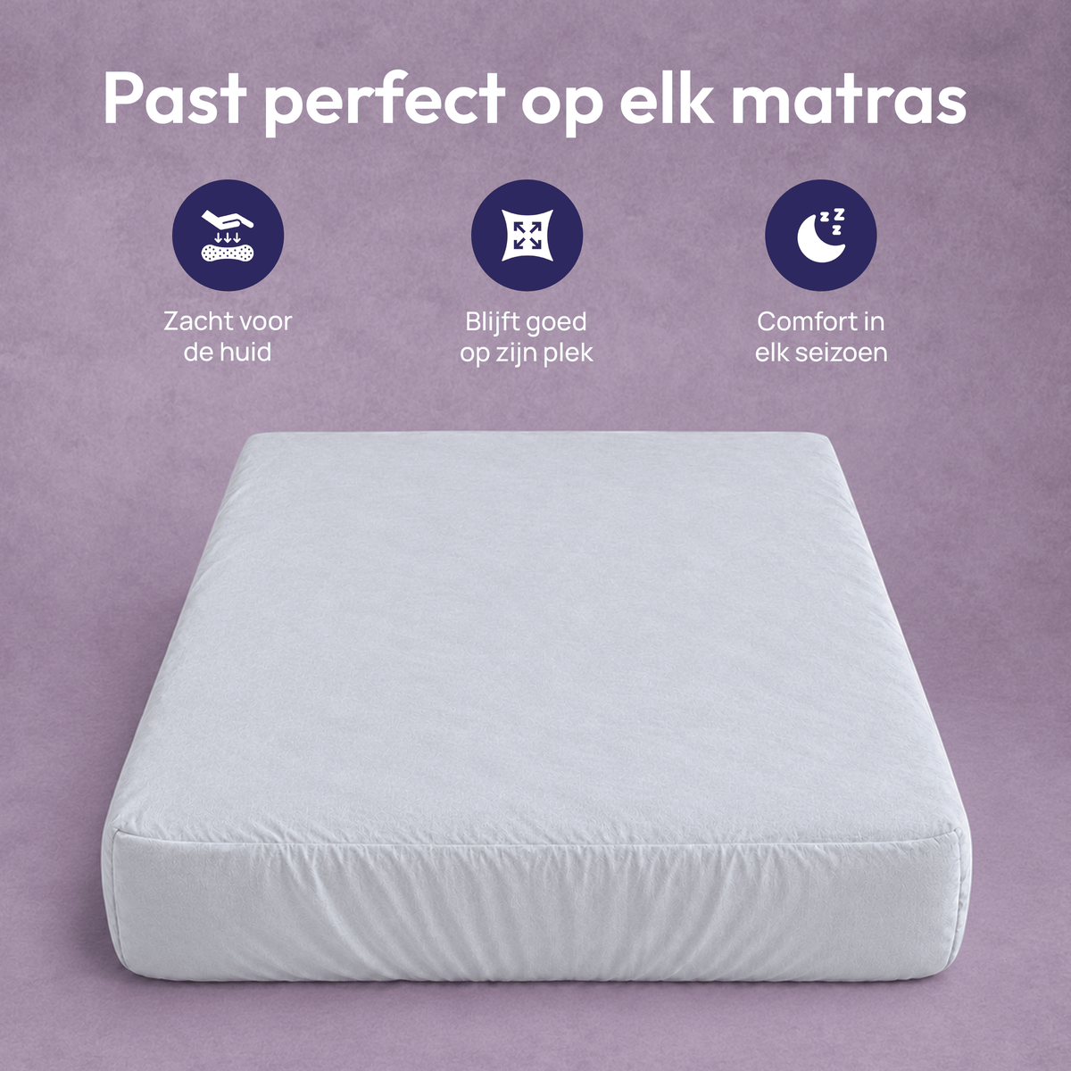 Comfeur hoeslaken 100% katoen lichtgrijs - Past perfect op elk matras en blijft goed op zijn plek