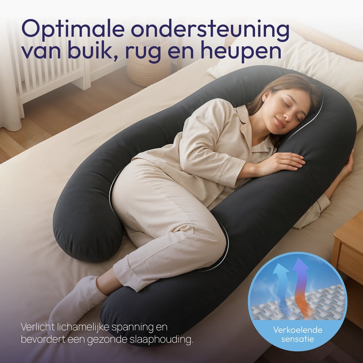 Comfeur Pregnancy Pillow XXL – Side sleeping pillow