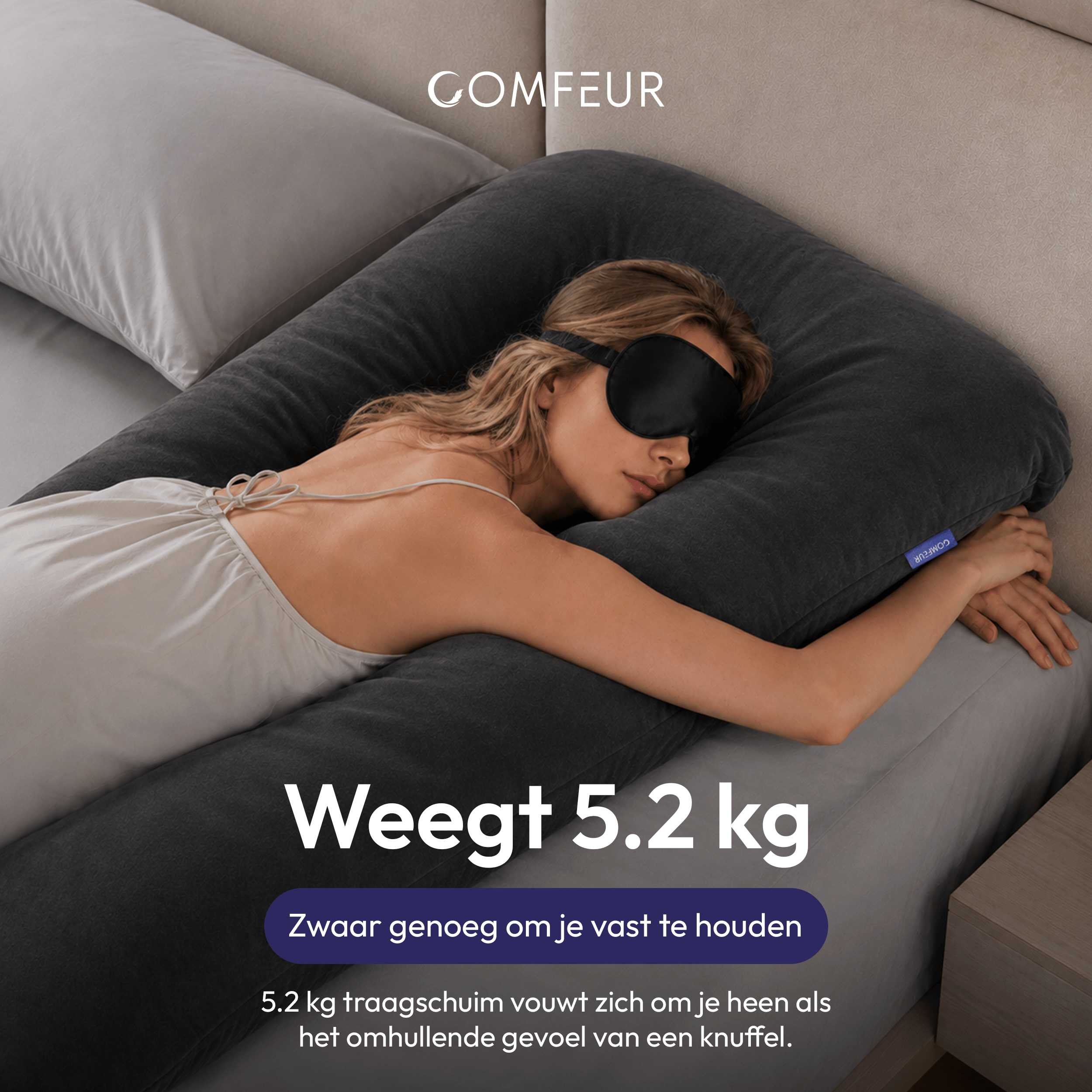 Komfort-Schwangerschaftskissen aus Memory-Schaum XXL inkl. kostenloser Schlafmaske