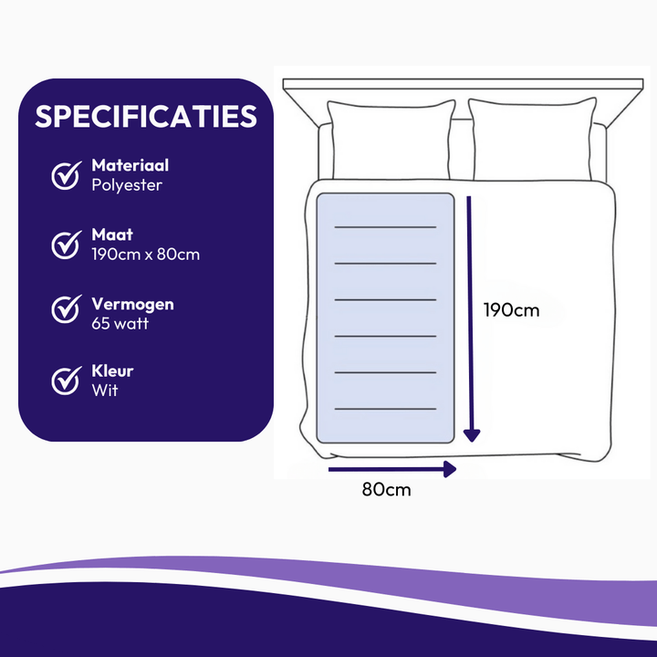 Comfeur elektrische deken specificaties