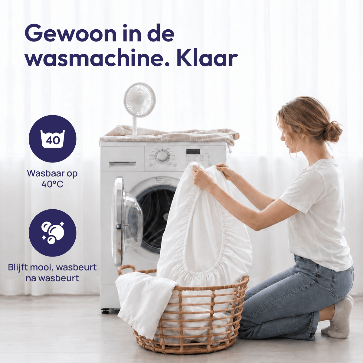 Comfeur hoeslaken 100% katoen - Wasbaar op 40 graden en blijft mooi na elke wasbeurt
