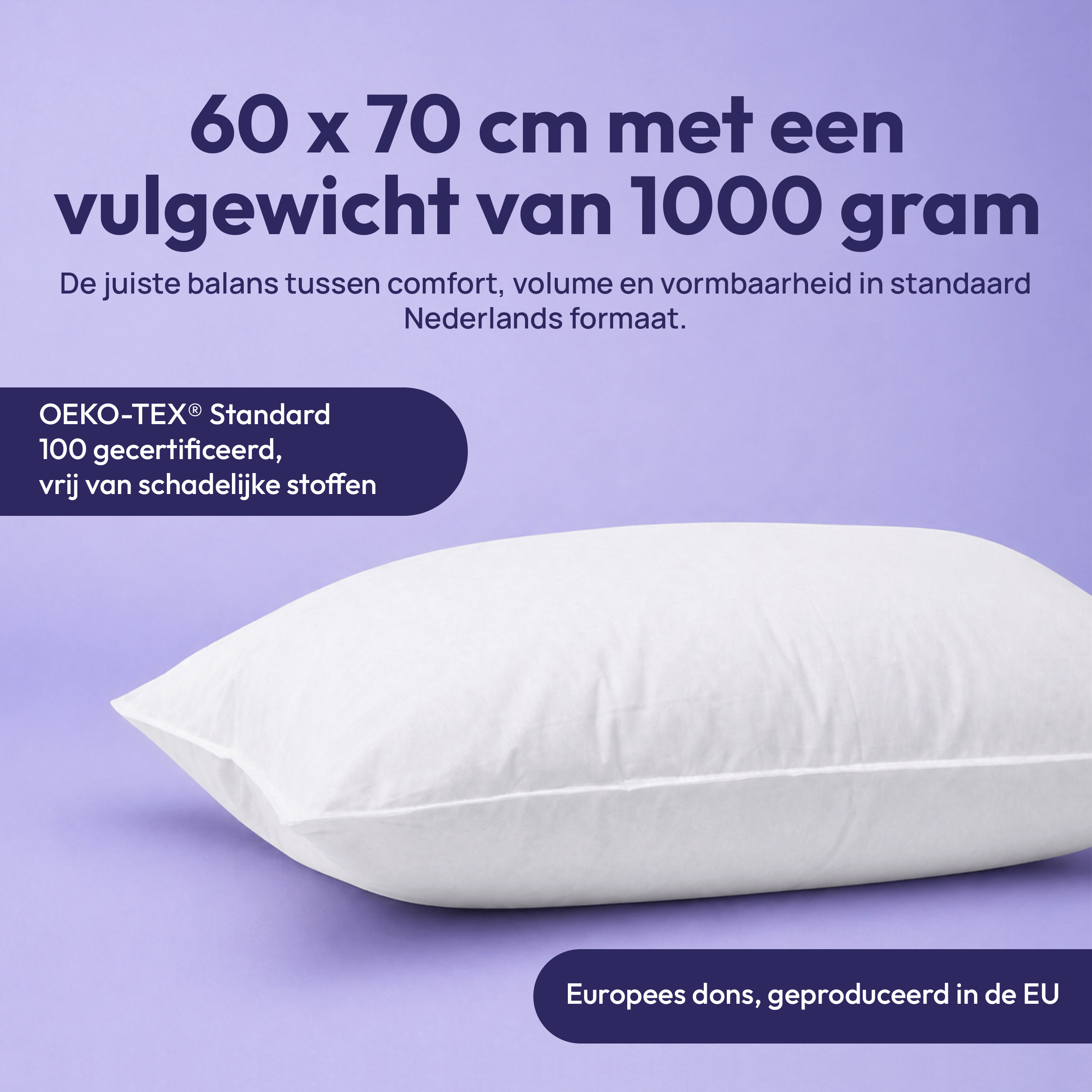 Comfeur Entendaunenkissen 60 x 70 cm