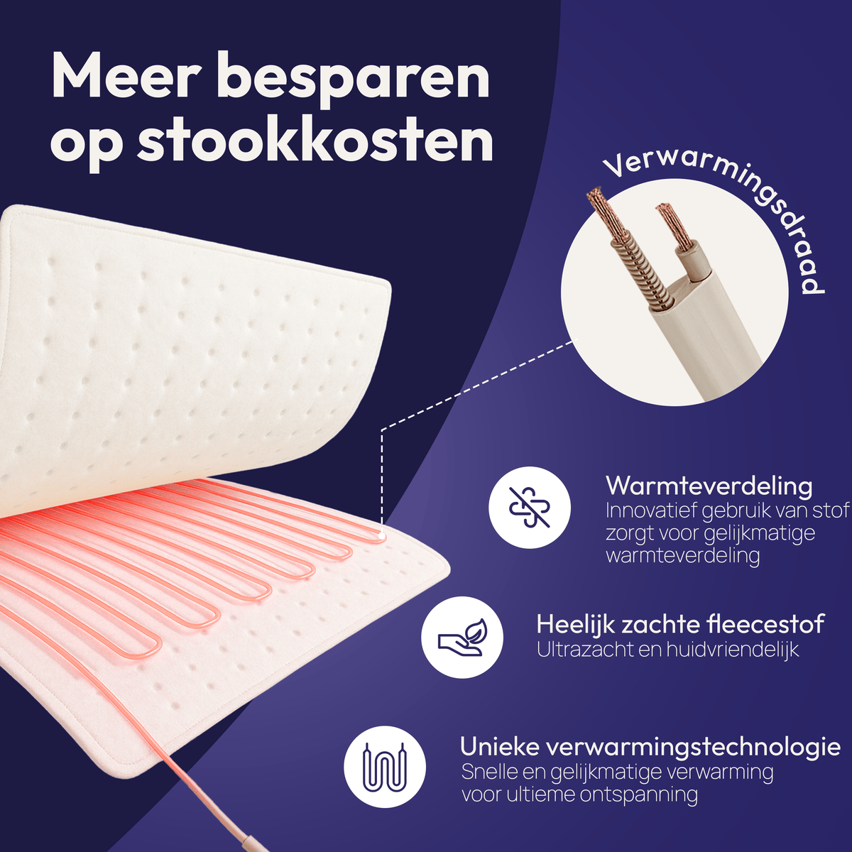 Comfeur elektrische onderdeken 190x80 cm - Zacht teddy fleece