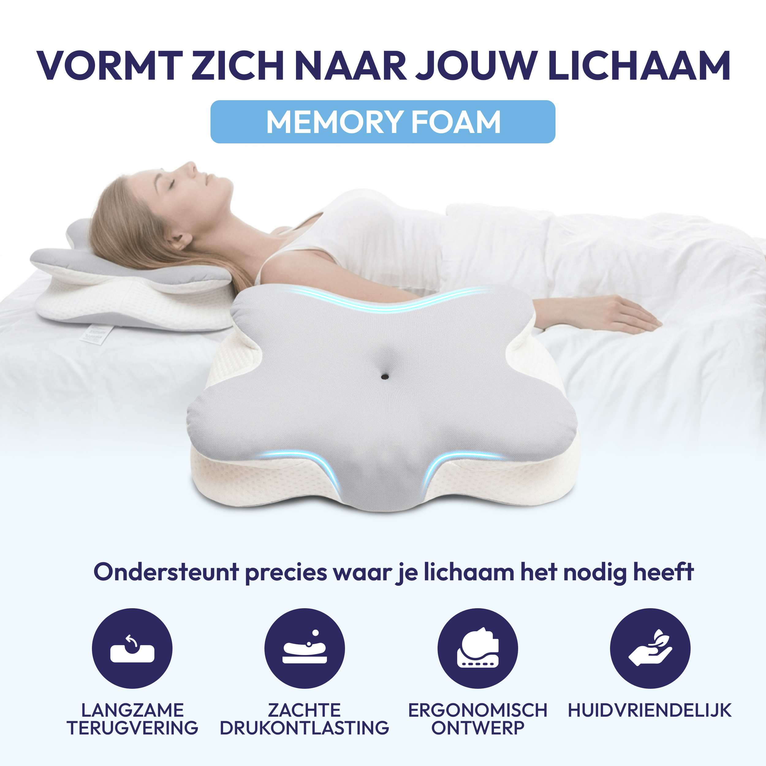 Comfeur ergonomisches Kissen für Nacken und Schultern
