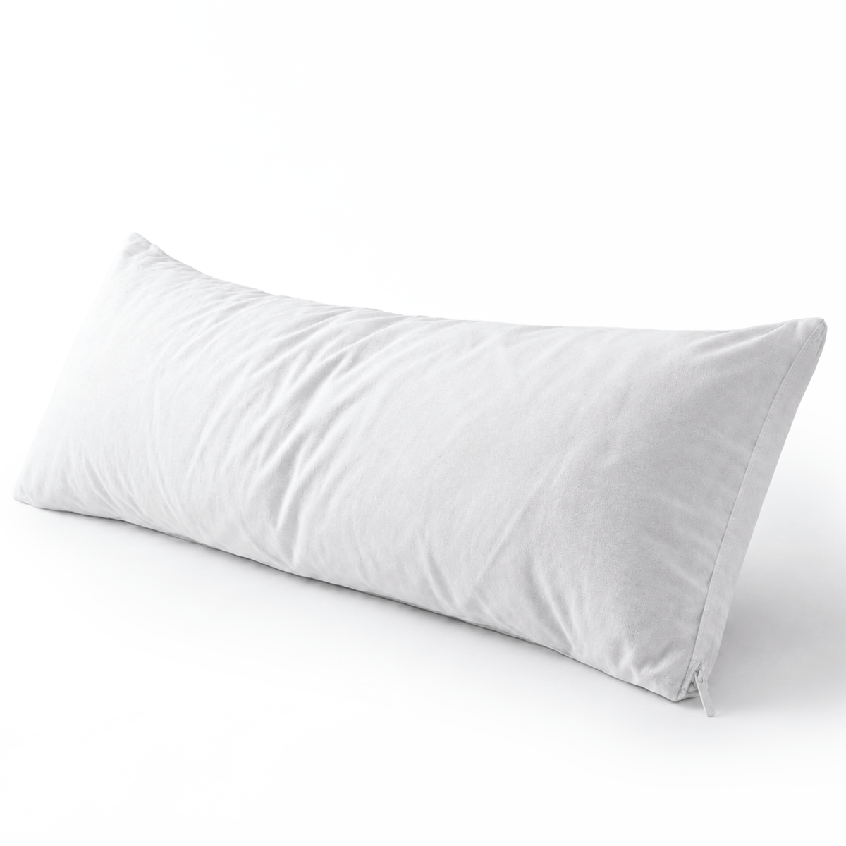 Comfeur Kussensloop 145x40 cm – Silk Touch – Wit (met rits)